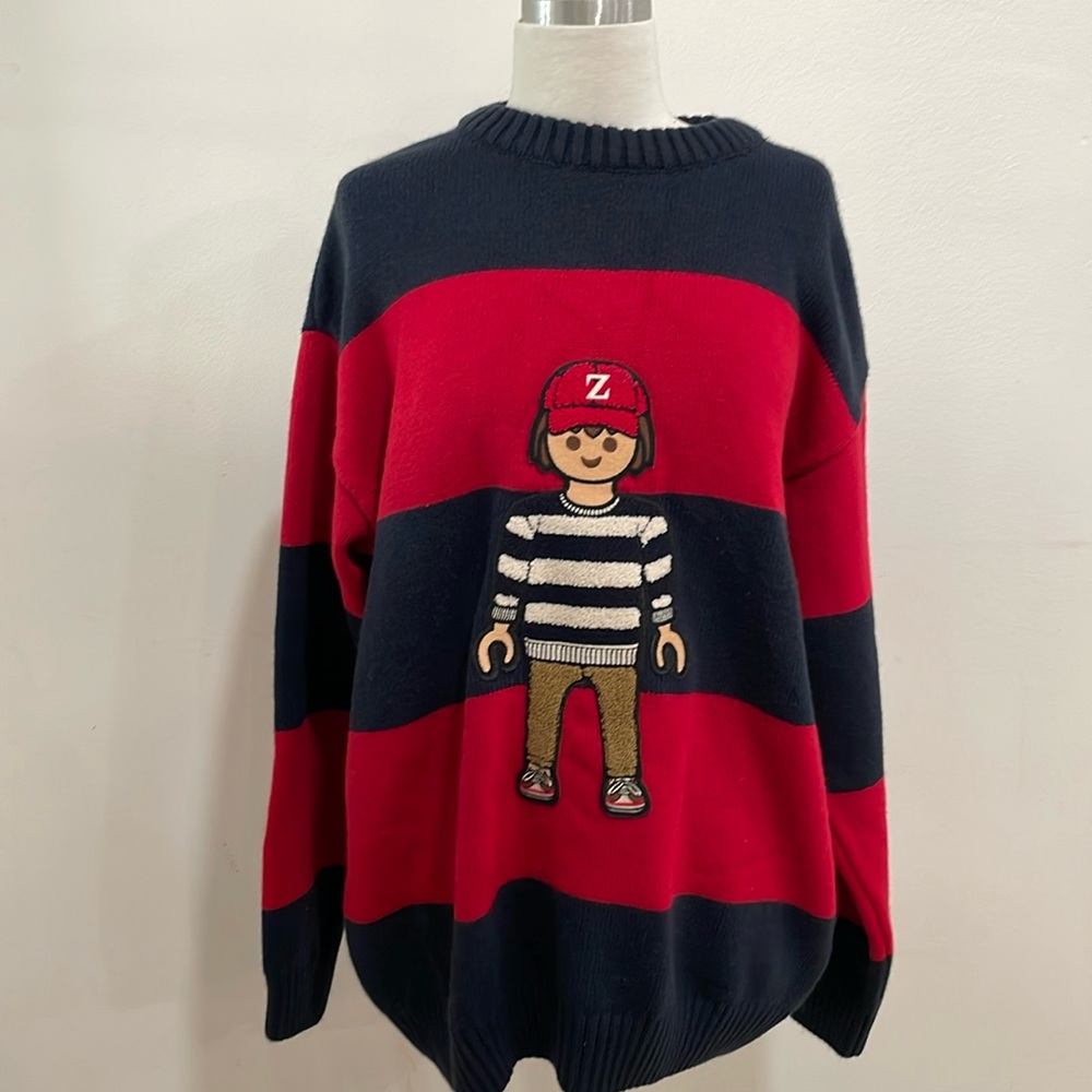 Men's Zara Playmobil Collab Jumper Pullover Red/Blue
Stripes